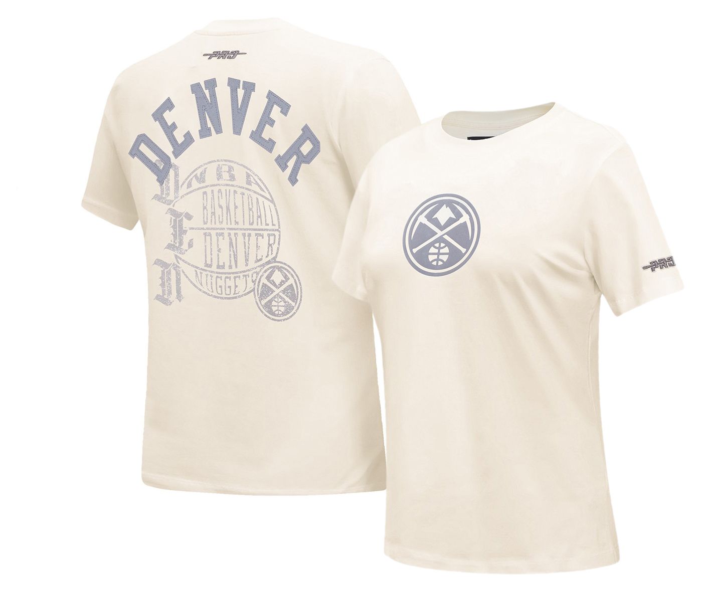 Pro Standard Women's Denver Nuggets Off White Street Team Slim Fit T-Shirt
