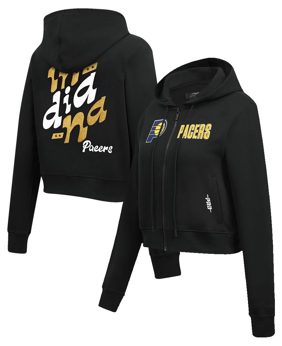 Pro Standard Women's Indiana Pacers Black Wordplay Full Zip Hoodie
