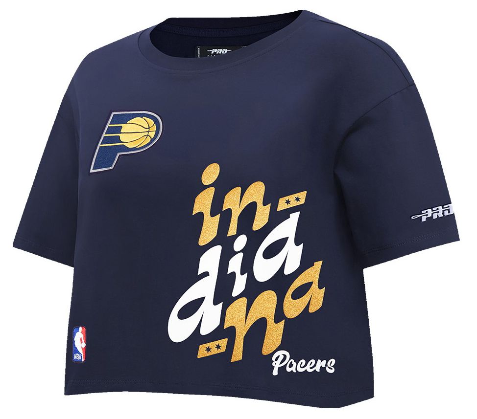 Pro Standard Women's Indiana Pacers Navy Wordplay Boxy T-Shirt