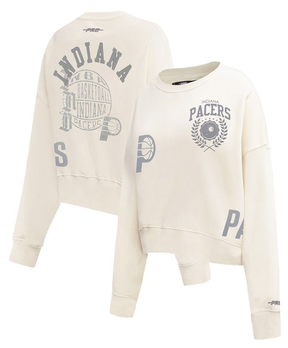 Pro Standard Women's Indiana Pacers Off White Street Team Crewneck Sweatshirt