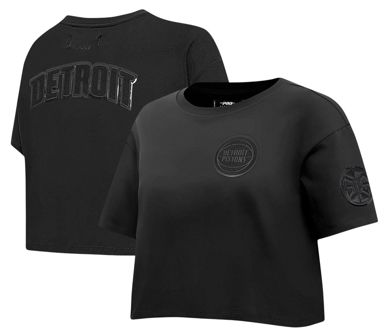 Pro Standard Women's Detroit Pistons Black Boxy Cropped T-Shirt