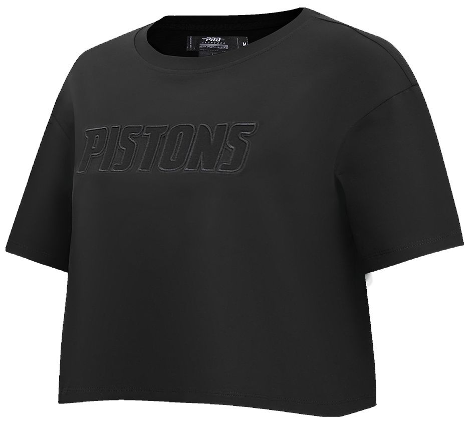 Pro Standard Women's Detroit Pistons Black Neutral Boxy Cropped T-Shirt