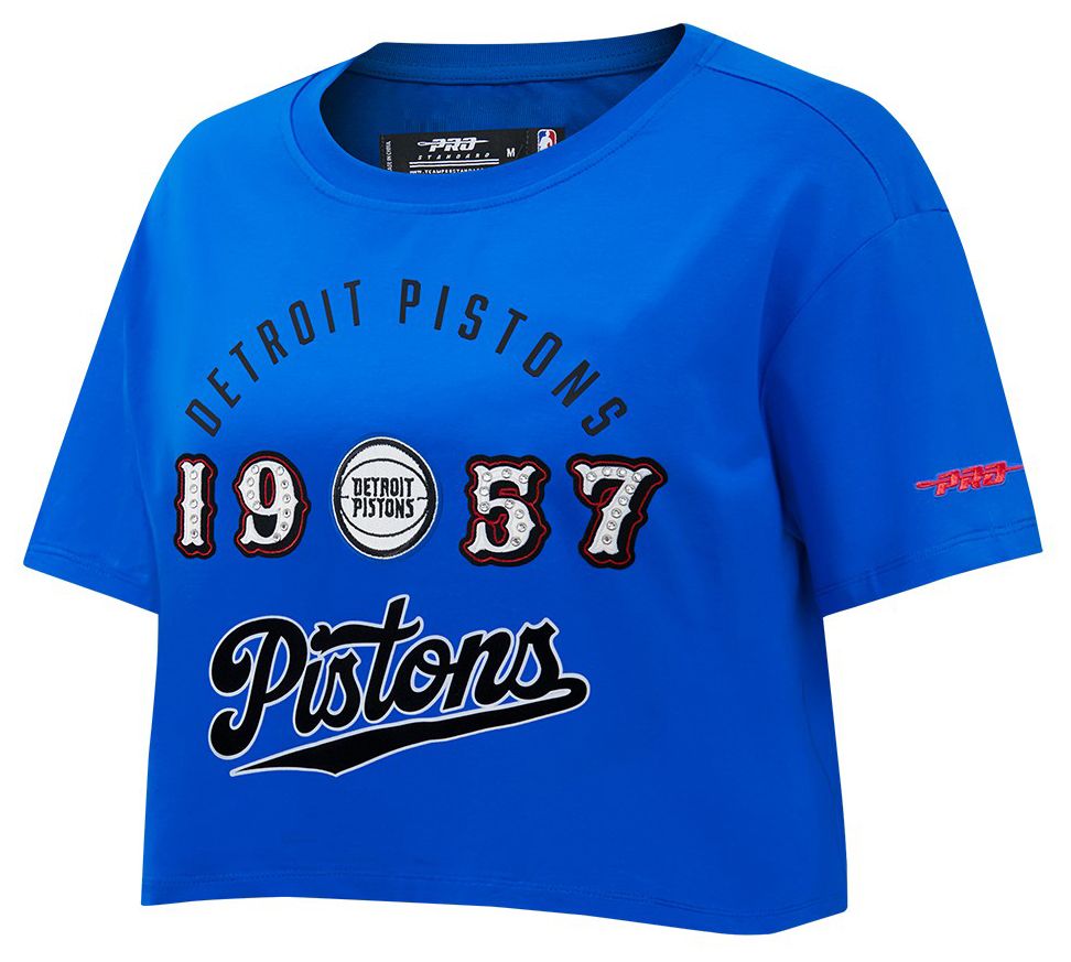 Pro Standard Women's Detroit Pistons Blue Legacy Boxy T-Shirt