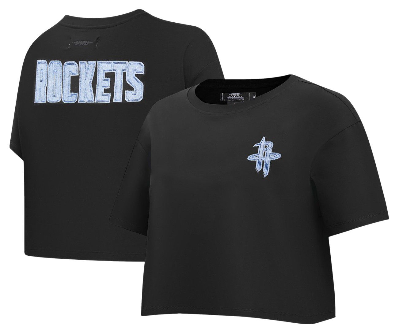 Pro Standard Women's Houston Rockets Black Varsity Blues Boxy Cropped T-Shirt
