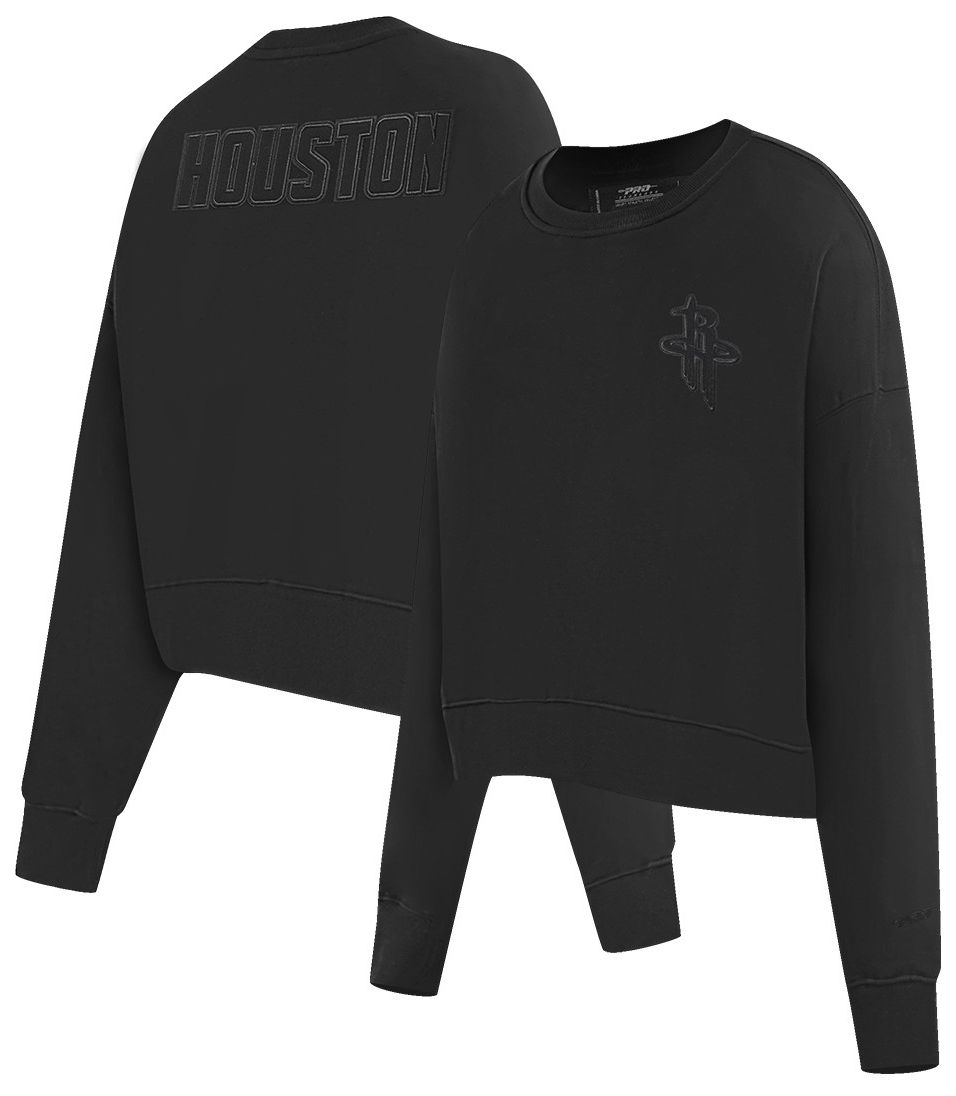 Pro Standard Women's Houston Rockets Black Neutral Fleece Crewneck Sweatshirt