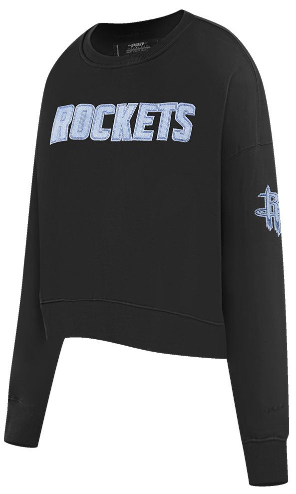 Pro Standard Women's Houston Rockets Black Varsity Blues Fleece Crewneck Sweatshirt