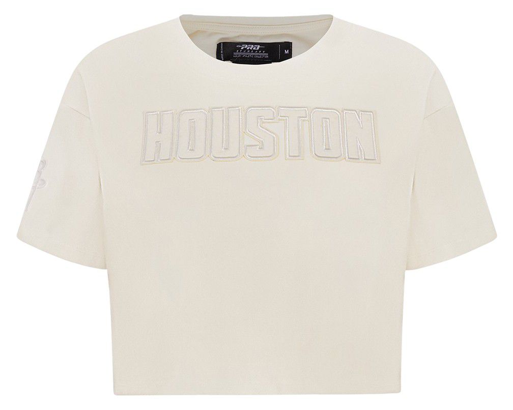 Pro Standard Women's Houston Rockets Off-White Neutral Boxy Cropped T-Shirt