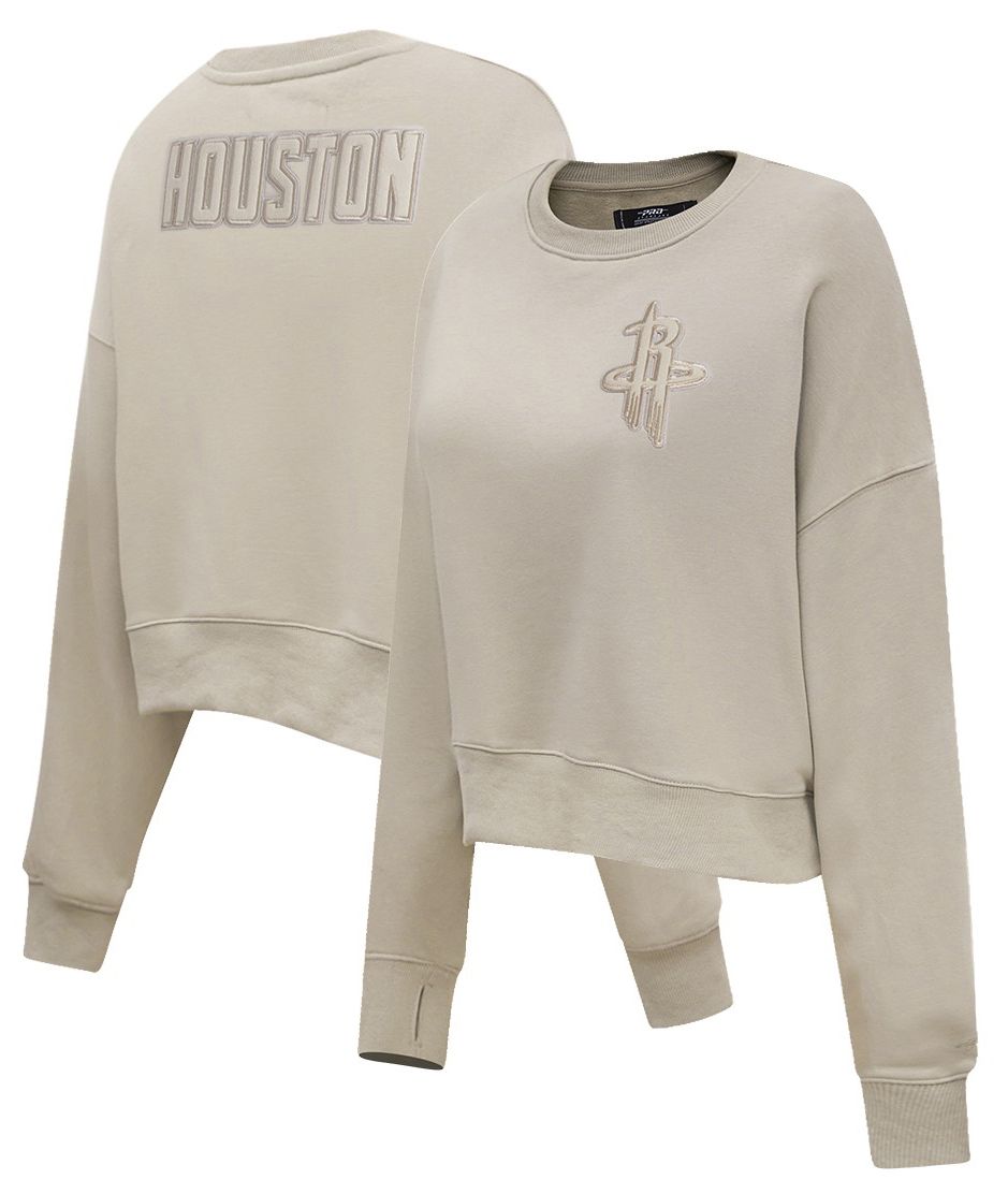 Pro Standard Women's Houston Rockets Taupe Neutral Fleece Crewneck Sweatshirt