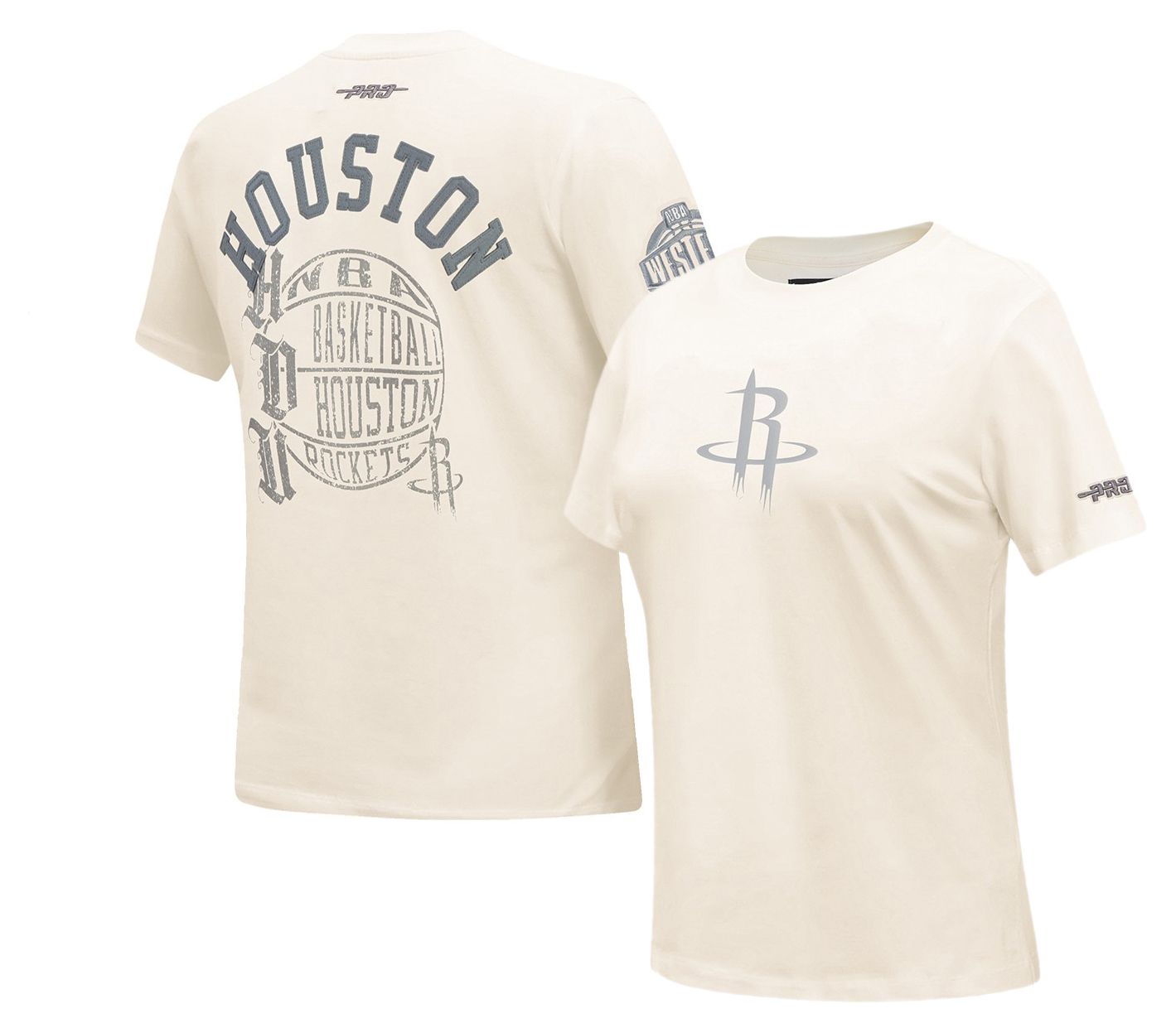Pro Standard Women's Houston Rockets Off White Street Team Slim Fit T-Shirt