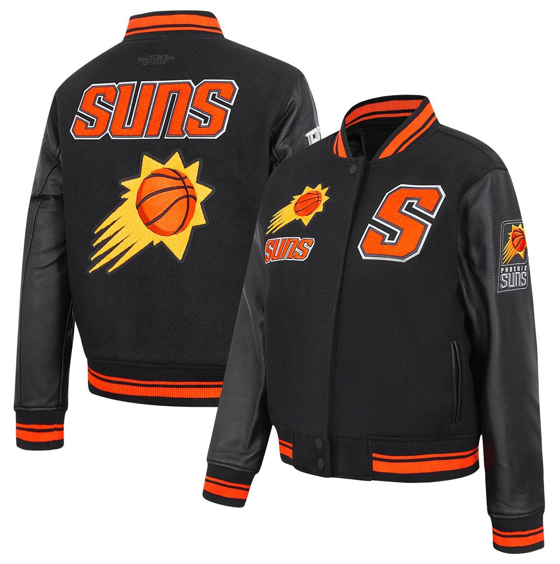 Pro Standard Women's Phoenix Suns Black Classic Rib Wool Varsity Jacket