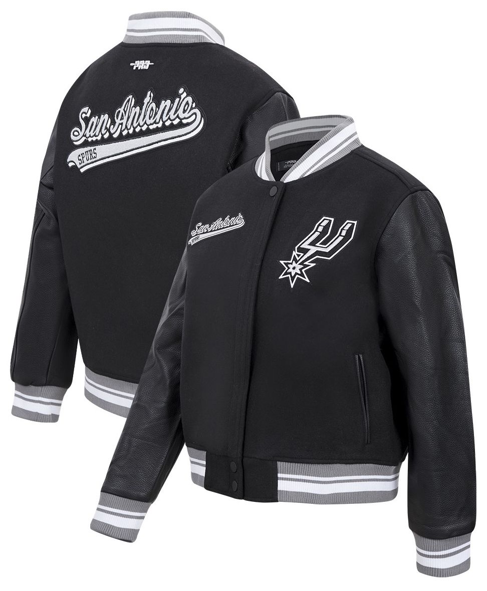 Pro Standard Women's San Antonio Spurs Black Script Tail Wool Varsity Jacket