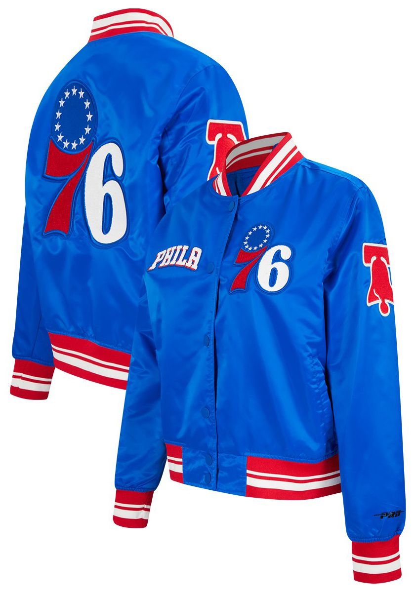 Pro Standard Women's Philadelphia 76ers Blue Retro Classic Rib Satin Jacket