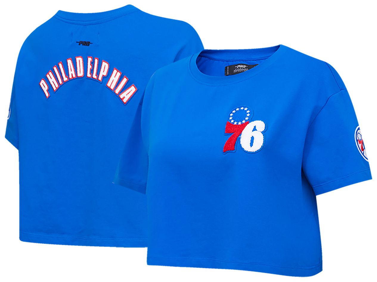 Pro Standard Women's Philadelphia 76ers Blue Classic Boxy Cropped T-Shirt