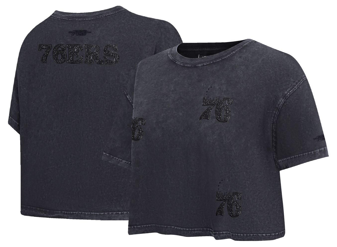 Pro Standard Women's Philadelphia 76ers Black Crystalline Boxy Short Sleeve T-Shirt