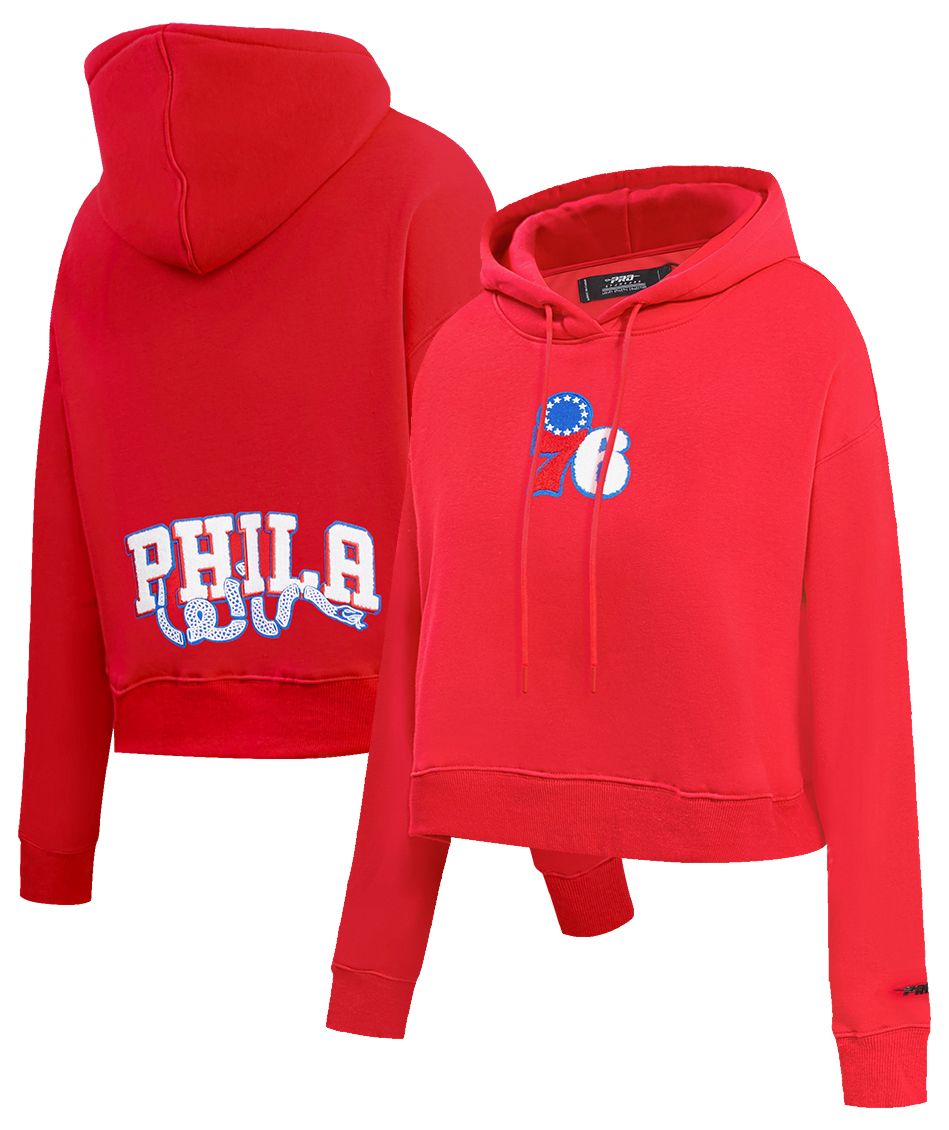 Pro Standard Women's Philadelphia 76ers Red Classic Cropped Fleece Pullover Hoodie