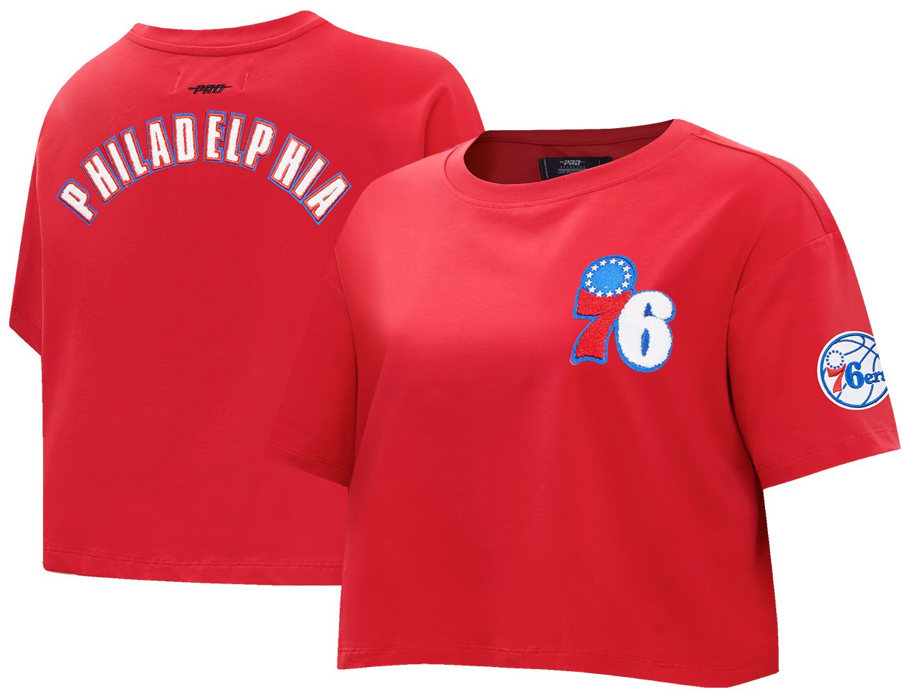 Pro Standard Women's Philadelphia 76ers Red Classic Boxy Cropped T-Shirt