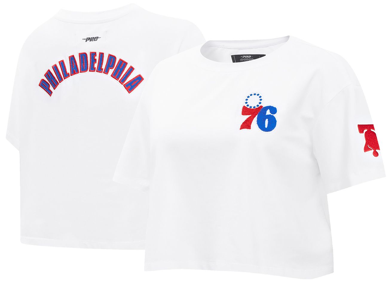 Pro Standard Women's Philadelphia 76ers White Classic Boxy Cropped T-Shirt