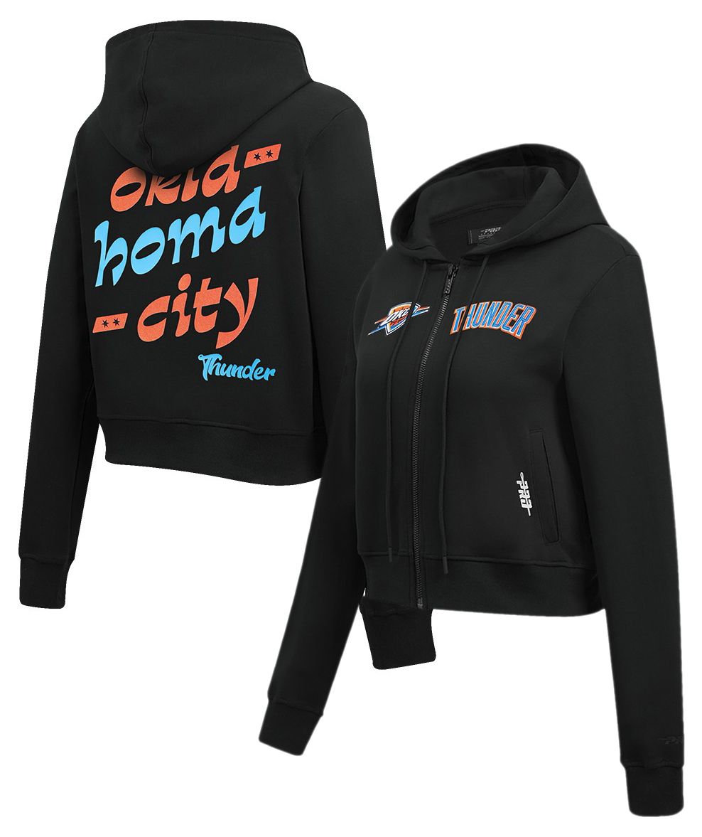 Pro Standard Women's Oklahoma City Thunder Black Wordplay Full Zip Hoodie