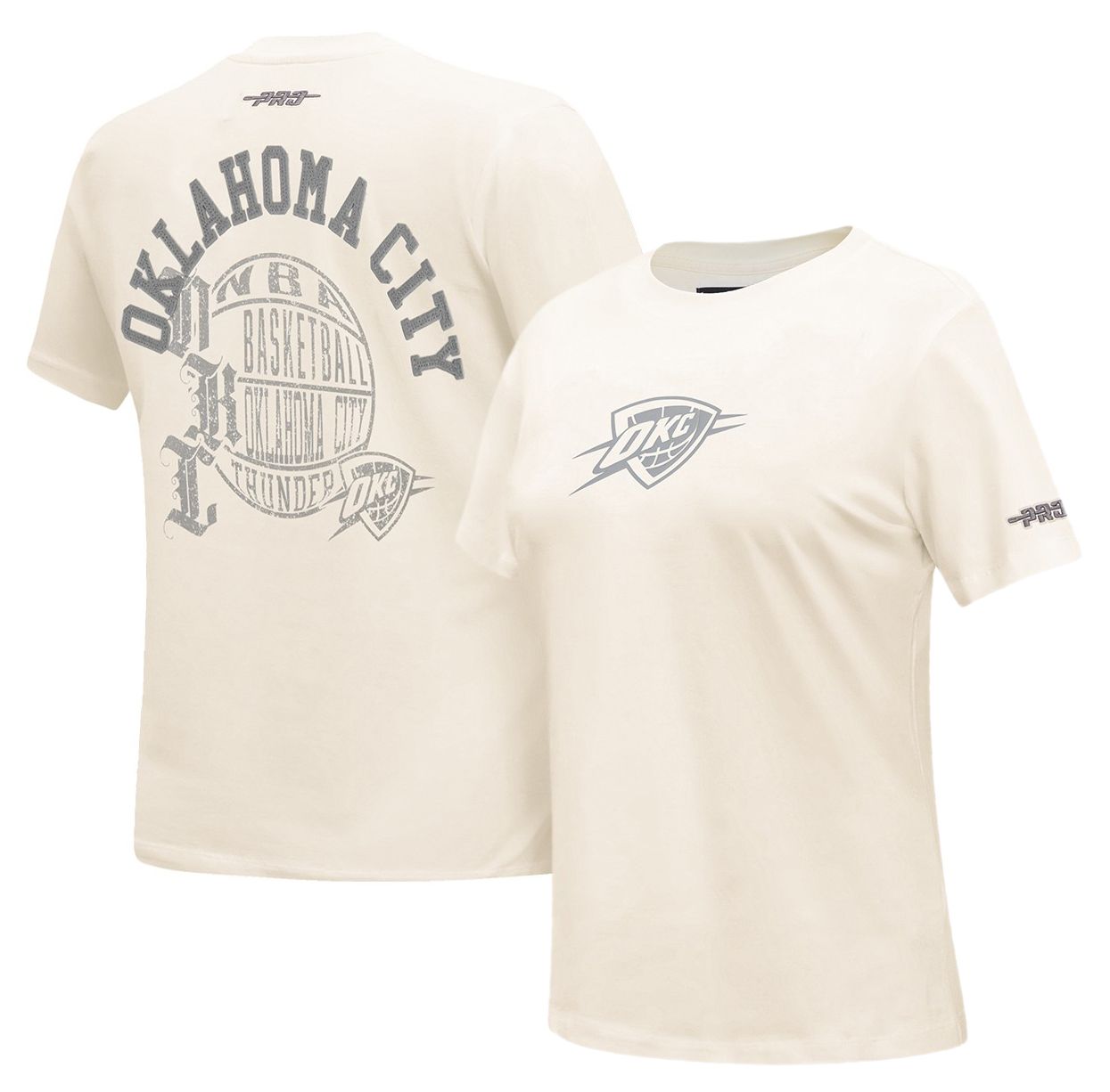 Pro Standard Women's Oklahoma City Thunder Off White Street Team Slim Fit T-Shirt