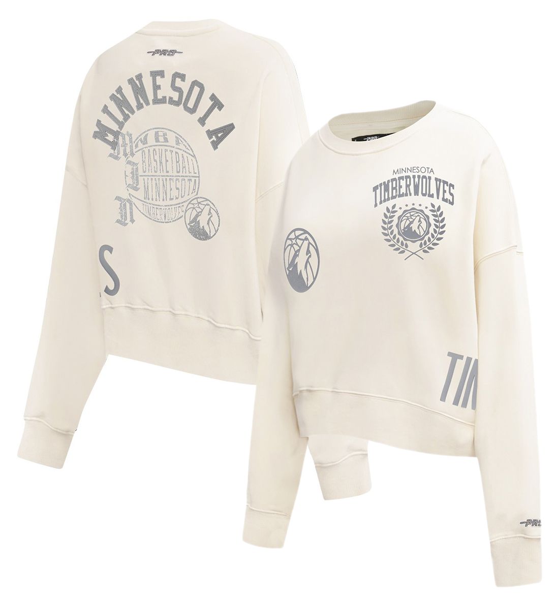 Pro Standard Women's Minnesota Timberwolves Off White Street Team Crewneck Sweatshirt