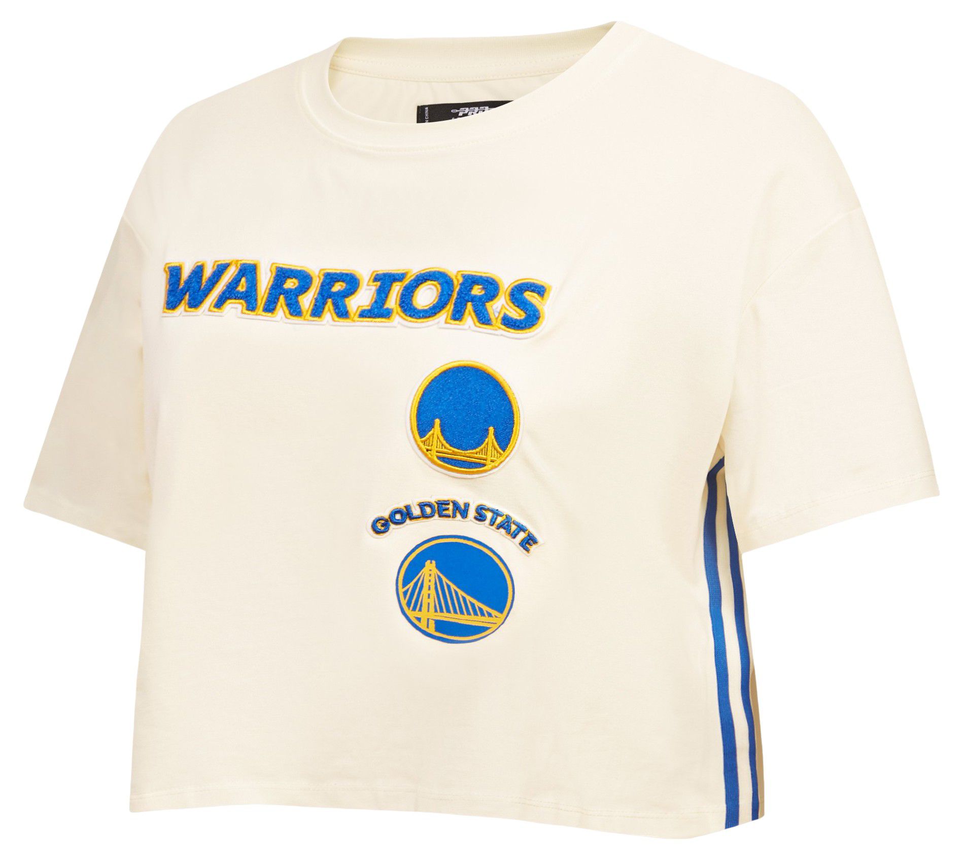 Pro Standard Women's Golden State Warriors Off-White Classic Boxy Cropped T-Shirt