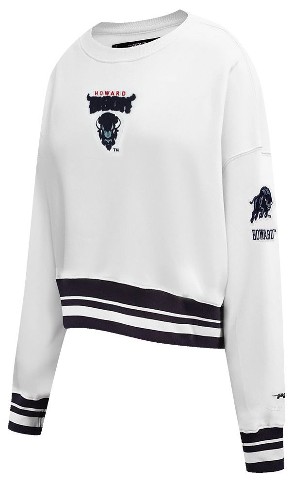 Pro Standard Women's Howard Bison White/Black Fleece Crewneck Sweatshirt