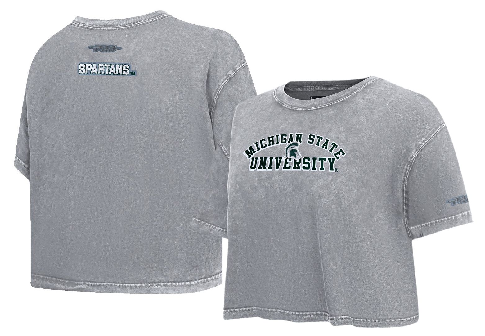 Pro Standard Women's Michigan State Spartans Washed Gray Boxy T-Shirt