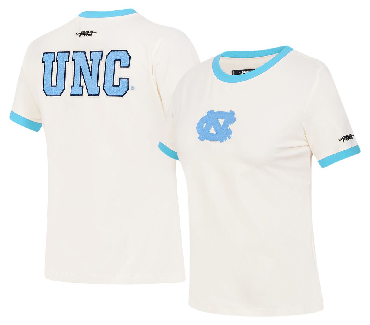 Pro Standard Women's North Carolina Tar Heels Eggshell Blue Ringer T-Shirt