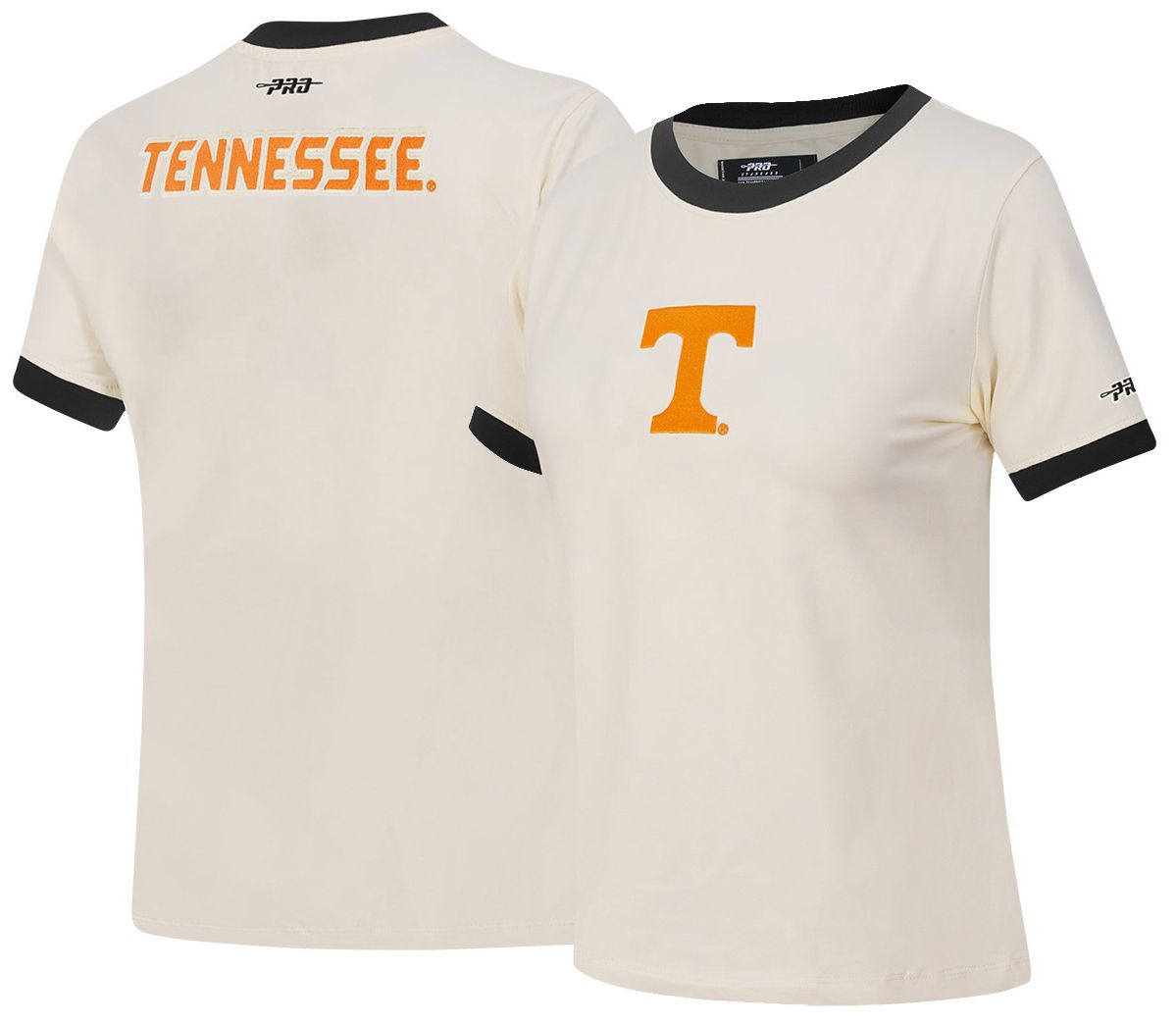 Pro Standard Women's Tennessee Volunteers Eggshell and Black Ringer T-Shirt