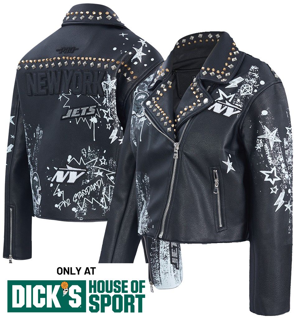 Pro Standard Women's New York Jets Black Sketchbook Full-Zip Leather Jacket