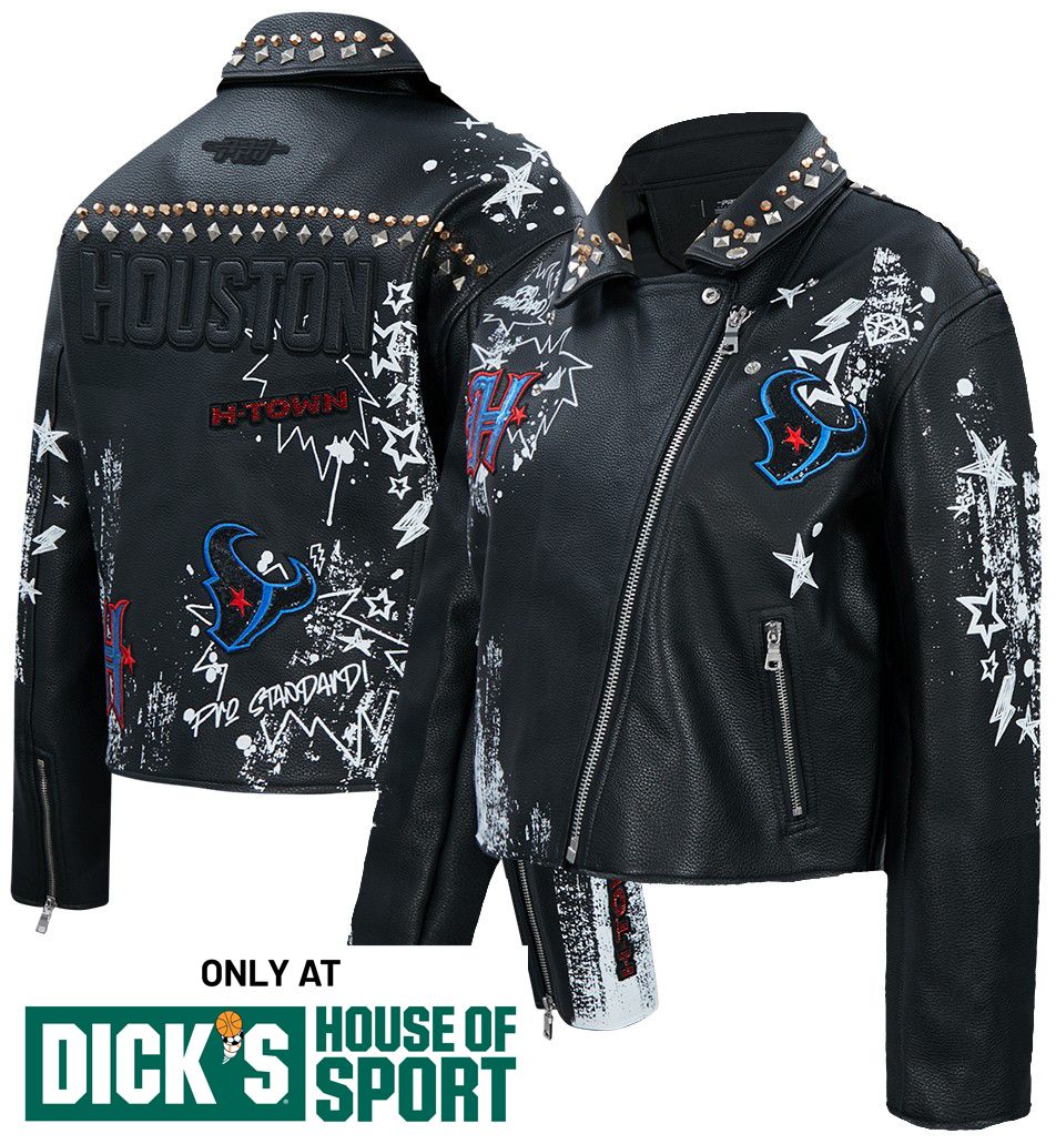 Pro Standard Women's Houston Texans Black Sketchbook Full-Zip Leather Jacket