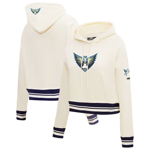 Pro Standard Women's Dallas Wings Off White Retro Classic Cropped Hoodie