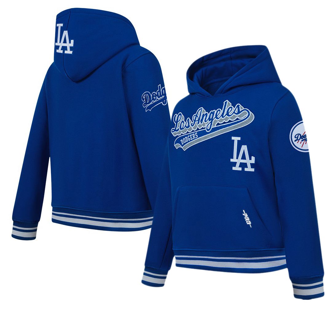 Pro Standard Youth Los Angeles Dodgers Dodger Blue Script Tail Ribbed Fleece Hoodie