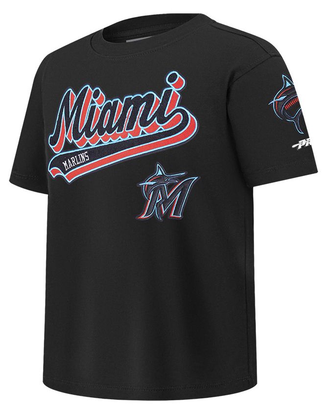 Pro Standard Youth Miami Marlins Black Script Tail T-Shirt
