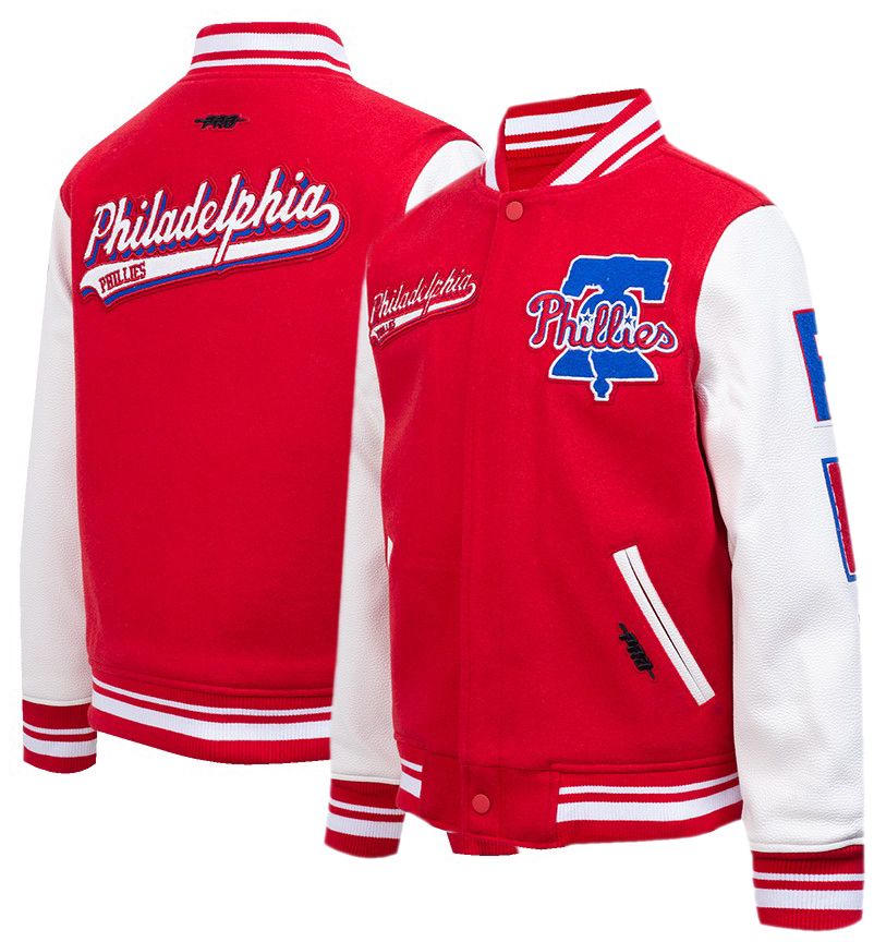 Pro Standard Youth Philadelphia Phillies Red Script Varsity Jacket