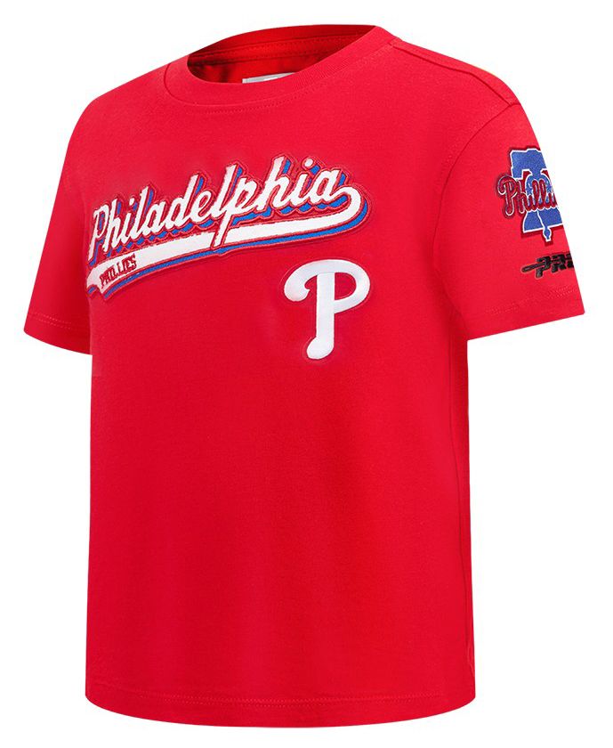 Pro Standard Youth Philadelphia Phillies Red Script Tail T-Shirt