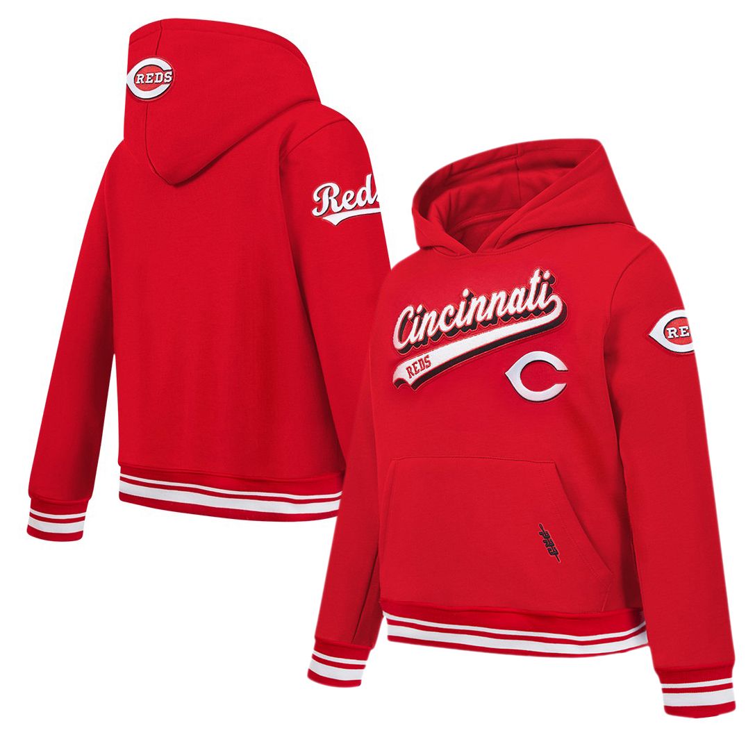 Pro Standard Youth Cincinnati Reds Red Script Tail Ribbed Fleece Hoodie