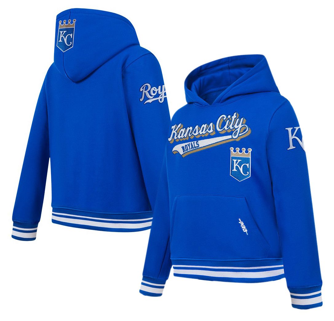Pro Standard Youth Kansas City Royals Royal Blue Script Tail Ribbed Fleece Hoodie