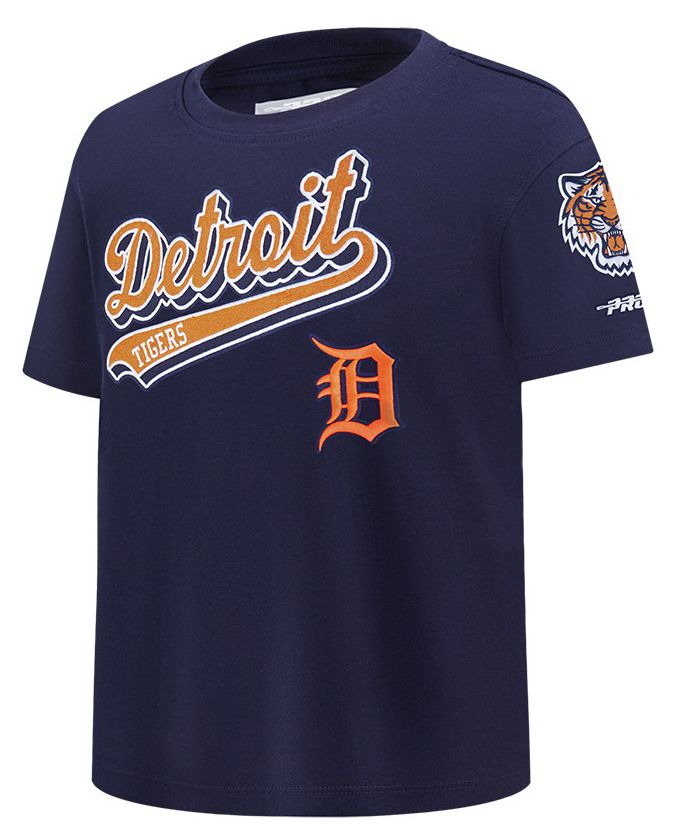 Pro Standard Youth Detroit Tigers Midnight Navy Script Tail T-Shirt