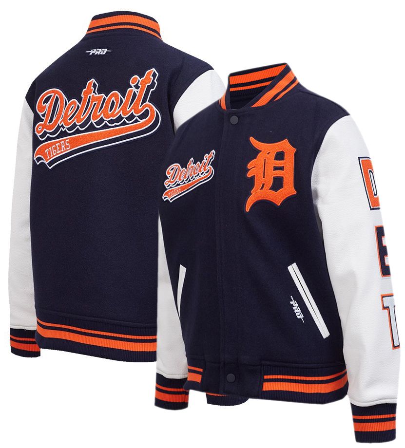 Pro Standard Youth Detroit Tigers Midnight Navy Script Varsity Jacket