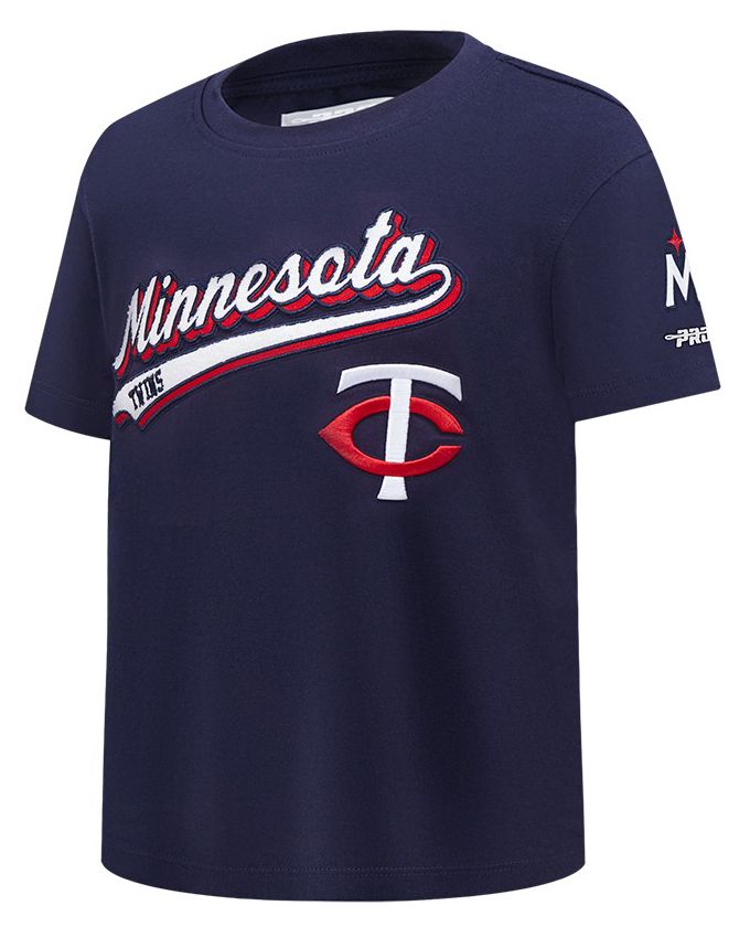 Pro Standard Youth Minnesota Twins Midnight Navy Script Tail T-Shirt
