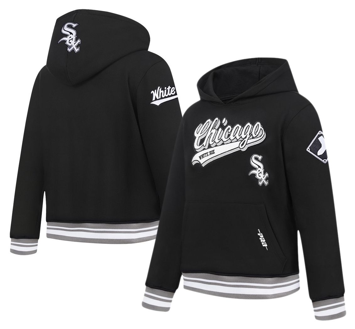 Pro Standard Youth Chicago White Sox Black Script Tail Ribbed Fleece Hoodie