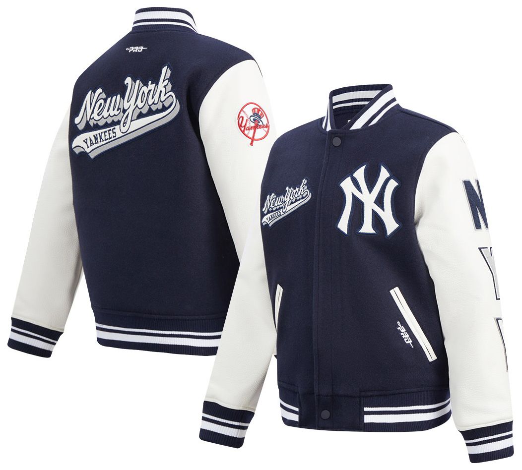 Pro Standard Youth New York Yankees Midnight Navy Script Tail Varsity Jacket