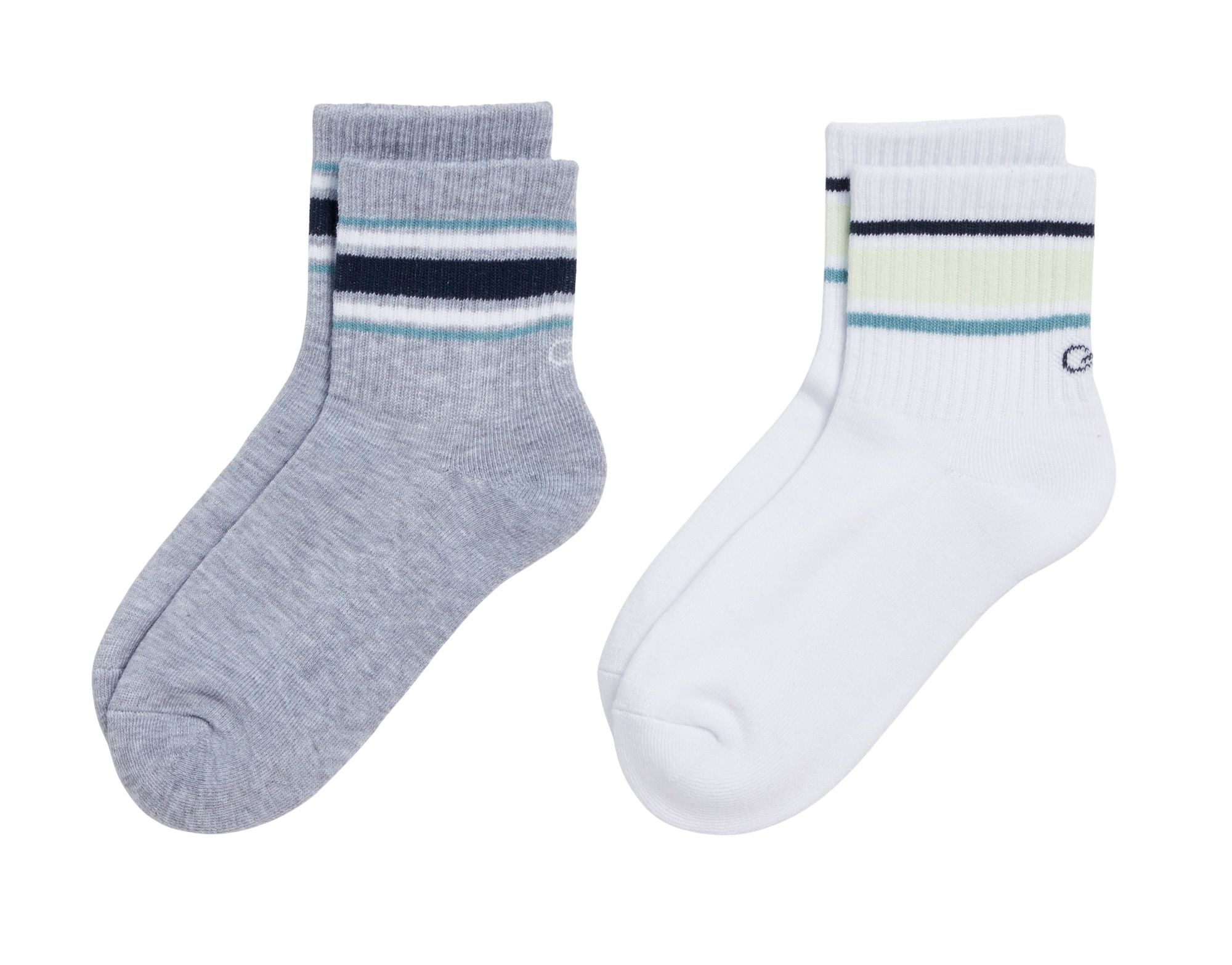 CALIA Women's Stripe Quarter Crew Socks – 2 Pack