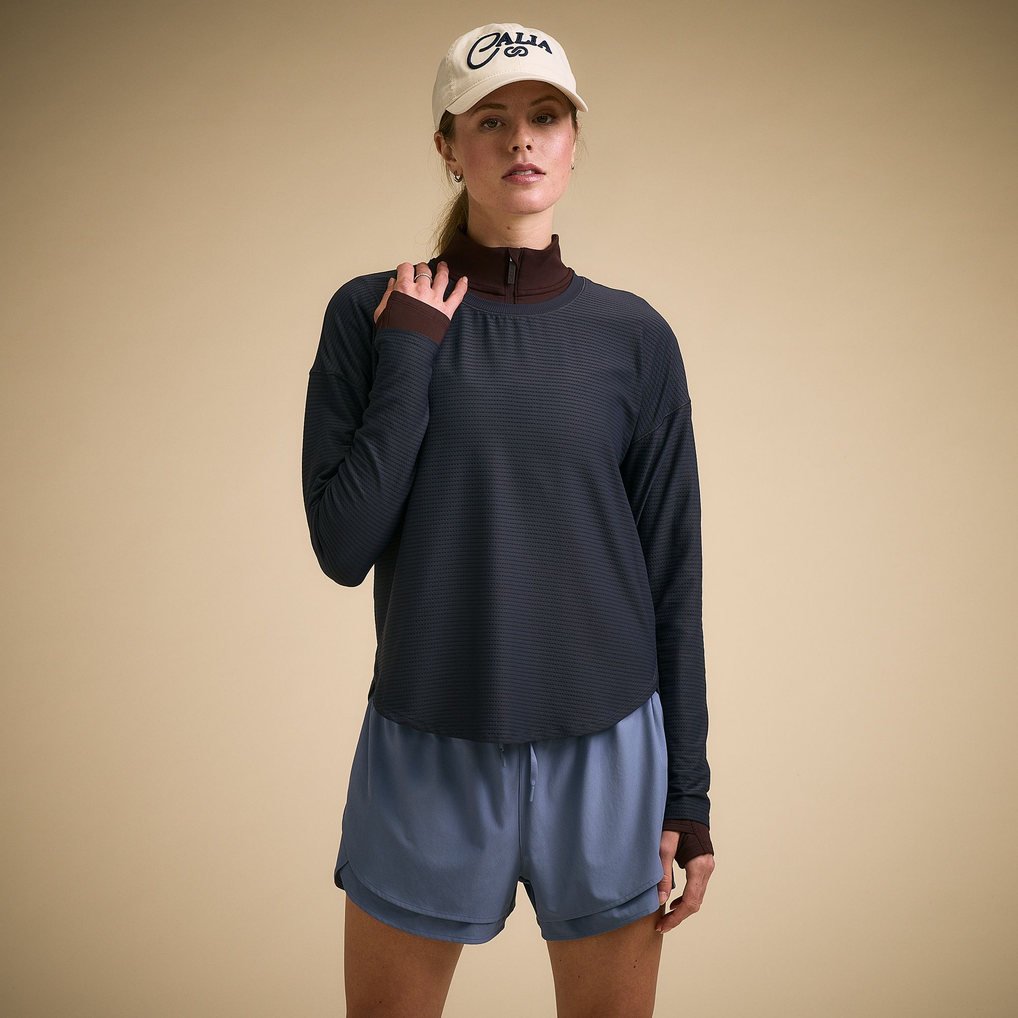 CALIA Women's Renew Long Sleeve Top, Medium, Darker Ardosia Slate