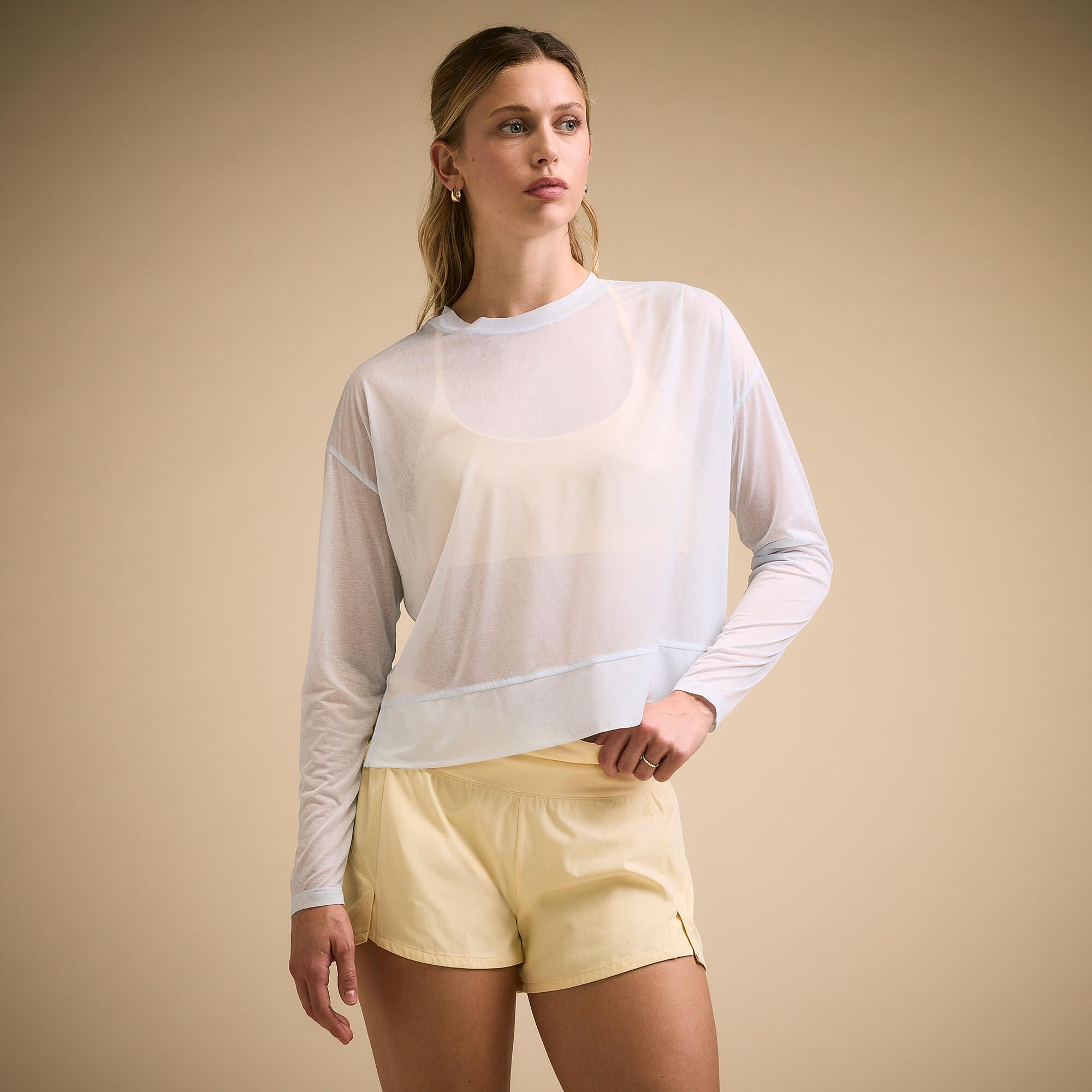 CALIA Women's Exhale Long Sleeve Pleated Shirt