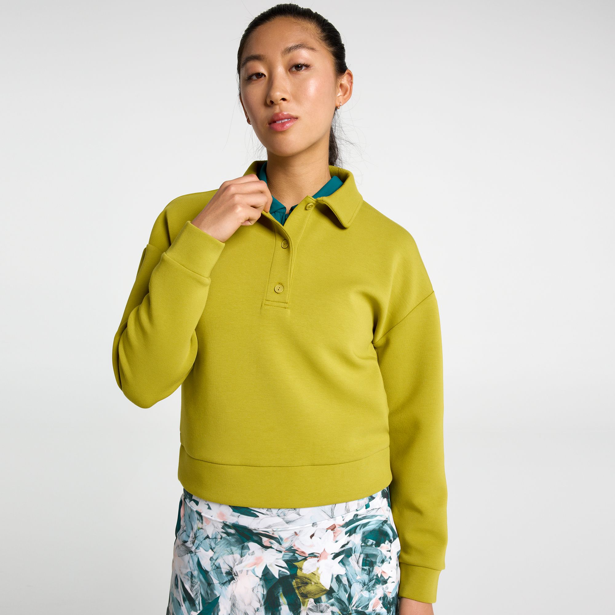 CALIA Women's Soft Scuba Long Sleeve Golf Polo