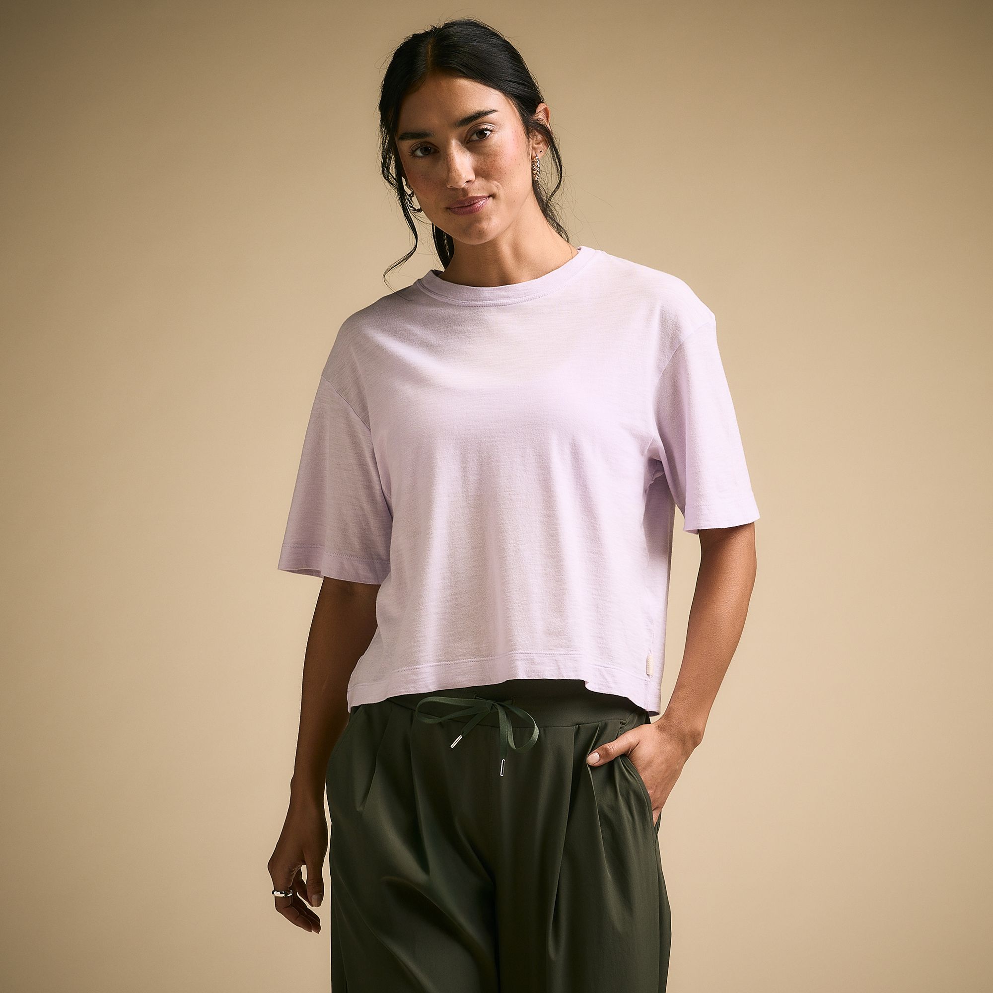 CALIA Women's Everyday Slub Boxy Crew