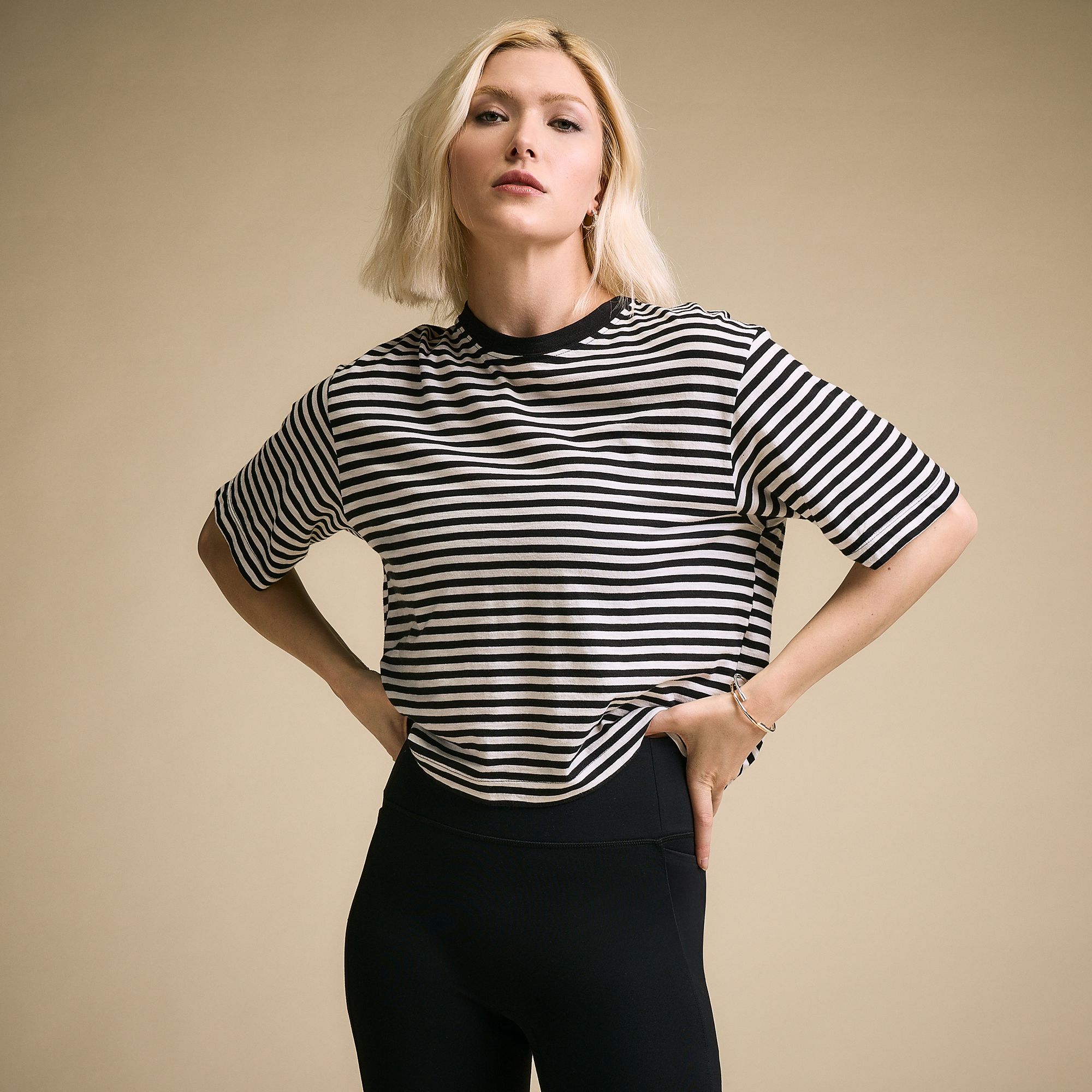 CALIA Women's Everyday Slub Boxy Crew