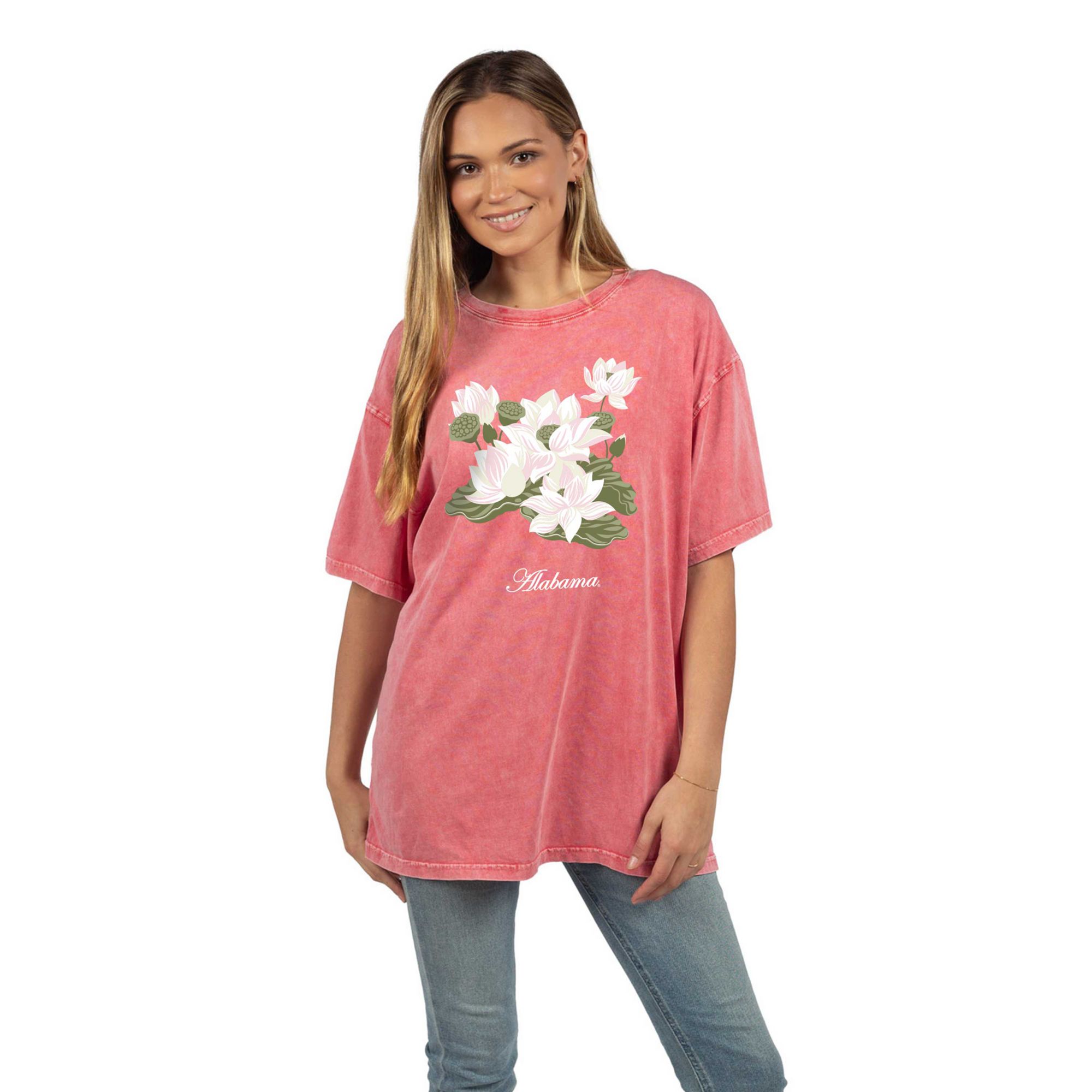 chicka-d Women's Alabama Crimson Tide Red Lotus T-Shirt